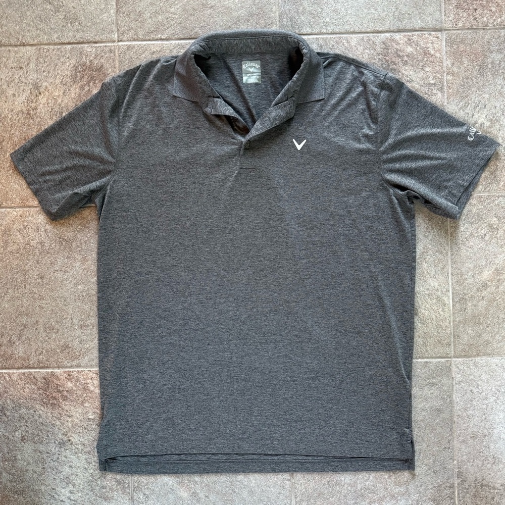 Callaway Men's Charcoal Gray Golf Polo Shirt Large
